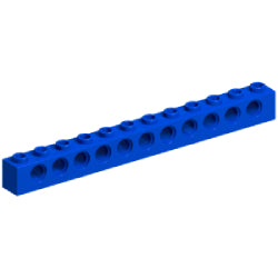 3895-023テクニックブロック1×12ペグ穴11個ブルー