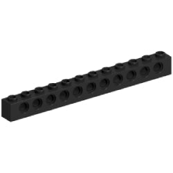 3895-026テクニックブロック1×12ペグ穴11個ブラック