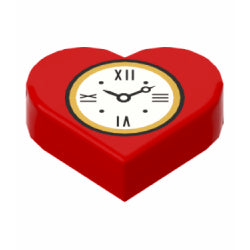 39739pb01タイル1×1ハート型(時計)レッド