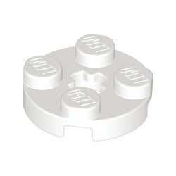4032-001プレート2×2丸車軸穴有ホワイト