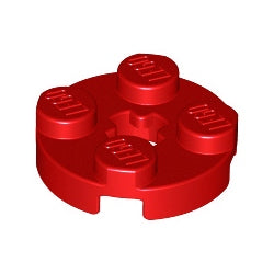 4032-021プレート2×2丸車軸穴有レッド