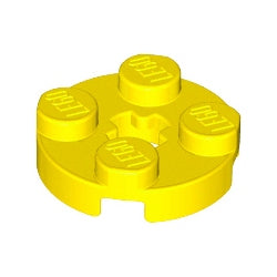 4032-024プレート2×2丸車軸穴有イエロー