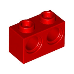 32000-021テクニックブロック1×2ペグ穴2個レッド