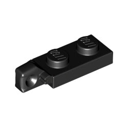 44301-026ヒンジプレート1×2ロック端に指1本ブラック