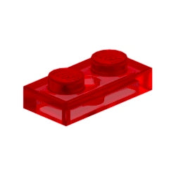 3023-041プレート1×2トランスレッド