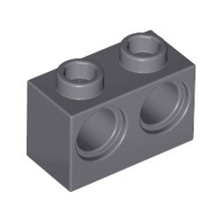 32000-199テクニックブロック1×2ペグ穴2個ダークブルーイッシュグレイ