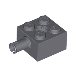 6232-199ブロック2×2側面ペグ1個付きダークブルーイッシュグレイ