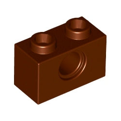 3700-192テクニックブロック1×2ペグ穴1個レディシュブラウン