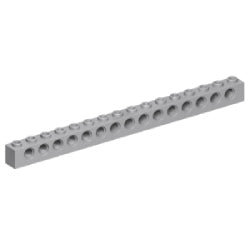 3703-194テクニックブロック1×16ペグ穴15個ライトブルーイッシュグレイ