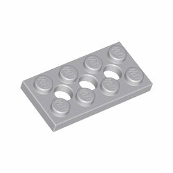 3709b-194テクニックプレート2×4ペグ穴有ライトブルーイッシュグレイ