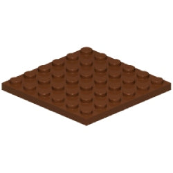 3958-192プレート6×6レディシュブラウン