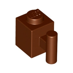 2921-192ブロック1×1取っ手付きレディシュブラウン