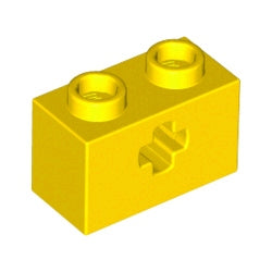 32064-024テクニックブロック1×2-車軸穴有イエロー