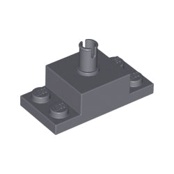 30592-199ブロック2×2上部にペグ1個とプレート付ダークブルーイッシュグレイ