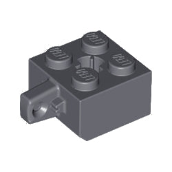 30389c-199ヒンジブロック2×2ロック指1本-新型車軸穴ダークブルーイッシュグレイ