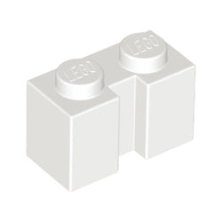 4216-001ブロック1×2縦溝有ホワイト