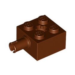 6232-192ブロック2×2側面ペグ1個付きレディシュブラウン