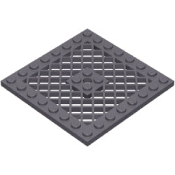 4151b-199プレート8×8斜め格子と中央ペグ穴有ダークブルーイッシュグレイ