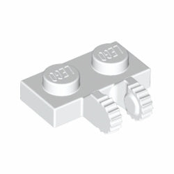 60471-001ヒンジプレート1×2ロック側面に指2本ホワイト(旧型)