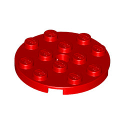 60474-021プレート4×4丸ペグ穴有レッド