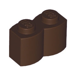 30136-308ブロック1×2丸太ダークブラウン