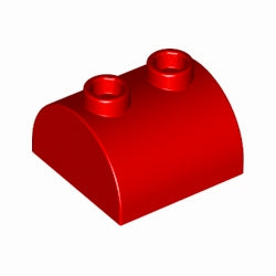 30165-021曲面ブロック2×2上部にスタッド有レッド