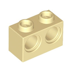 32000-005テクニックブロック1×2ペグ穴2個タン