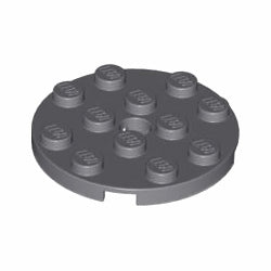 60474-199プレート4×4丸ペグ穴有ダークブルーイッシュグレイ