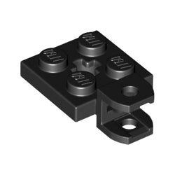 63082-026プレート2×2牽引ボール受け口と車軸穴有ブラック