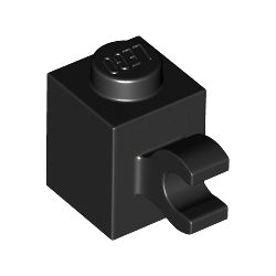 60476-026ブロック1×1水平クリップ付ブラック