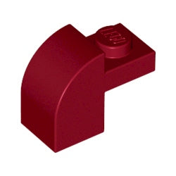 6091-154曲面ブロック2×1×1&1/3ダークレッド