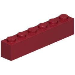 3009-154ブロック1×6ダークレッド