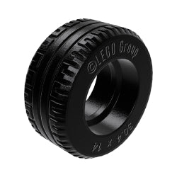 58090-026ソリッドタイヤ長径30.4ミリ×幅14ミリブラック