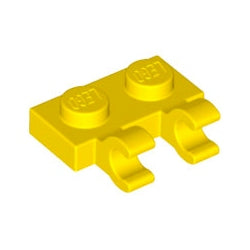 60470-024プレート1×2水平クリップ2個付イエロー