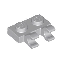 60470-194プレート1×2水平クリップ2個付ライトブルーイッシュグレイ