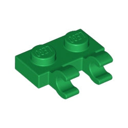 60470-028プレート1×2水平クリップ2個付グリーン