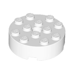 87081-001ブロック4×4丸上部にペグ穴有ホワイト