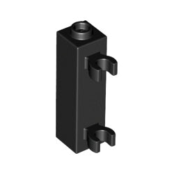 60583b-026ブロック1×1×3垂直クリップ2個付ブラック
