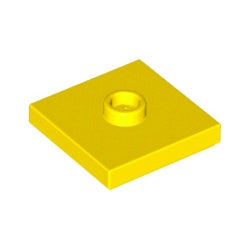 87580-024プレート2×2中央1スタッドイエロー