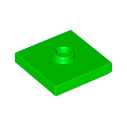 87580-037プレート2×2中央1スタッドブライトグリーン