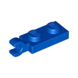 63868-023プレート1×2端に水平クリップ付ブルー