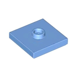 87580-102プレート2×2中央1スタッドミディアムブルー