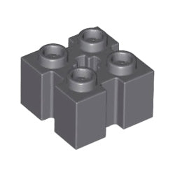 90258-199ブロック2×2縦溝と車軸穴有ダークブルーイッシュグレイ