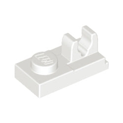 92280-001プレート1×2上部にクリップ付ホワイト