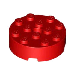 87081-021ブロック4×4丸上部にペグ穴有レッド