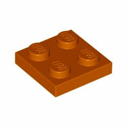 3022-038プレート2×2ダークオレンジ