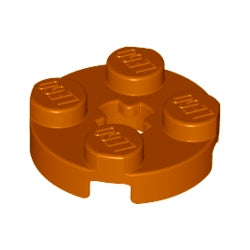 4032-038プレート2×2丸車軸穴有ダークオレンジ
