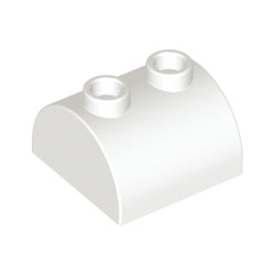 30165-001曲面ブロック2×2上部にスタッド有ホワイト