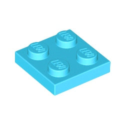 3022-322プレート2×2ミディアムアジュール