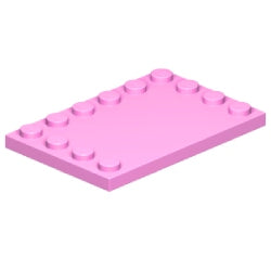 6180-222特殊タイル4×6端にスタッド有ブライトピンク